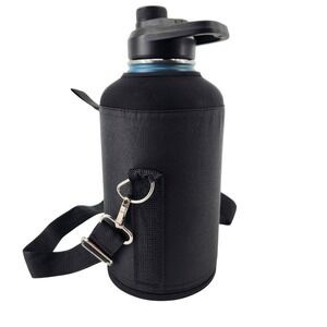 Raymylo Stainless Steel Insulated Water Bottle Black 64oz with Carrying Pouch